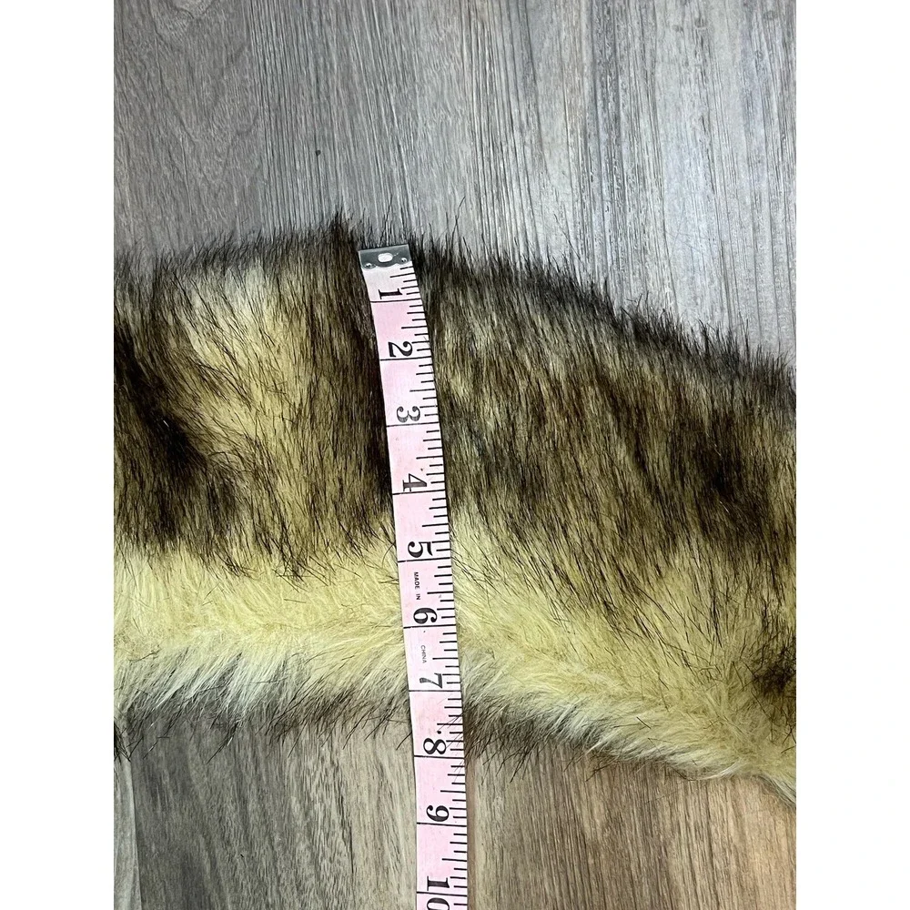 Raf Simmons Faux Fur Collar Chain Link Safety Pin Brown Blonde Style‎ 202-957A